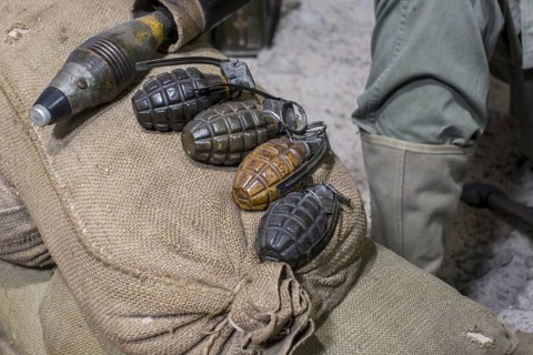 WW2 Mk 2, Mk II grenades, fragmentation type anti-personnel hand grenade used by the American army