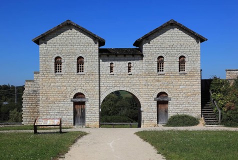 Germany, Middle Franconia, 1990 completed replica of the Porta decumana, was the north gate and