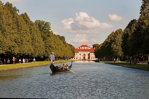 Venetian Gondola on the Canal, Historical Hunting and Carriage Gala, in the Palace Park,