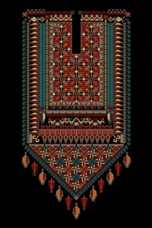 Embroidery vector Tatreez template, Palestinian fashion neck ornament