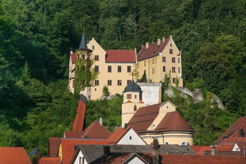 Weißenstein Castle, historical building, architecture, covered church, parish church, Assumption of