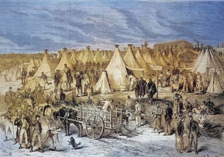 The Camp of Saint Maur, Camp of the Guards and Infantrymen of the French Army, 1869, France,