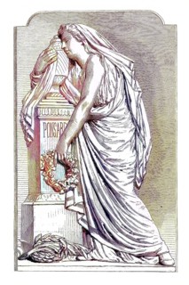 La muse de ponsard, Relief by J. Amy, Historic, digitally restored reproduction of a 19th century