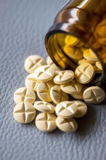 Medicines, medicine, tablets with glass jar