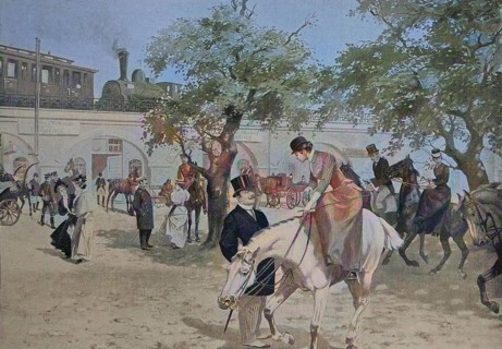 A Spring Day at the Zoological Garden Station in Berlin, 1880, Germany, Historic, digitally