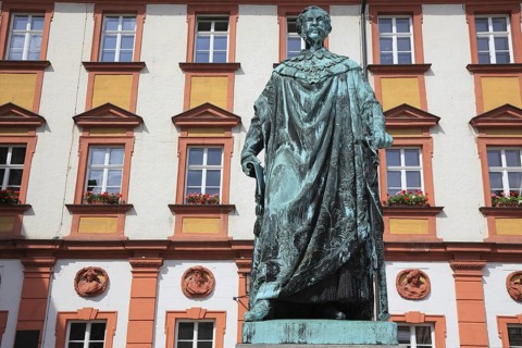 Maximilian II, King of Bavaria, Staute, courtyard Old Palace in Bayreuth, built in 1455 and was the