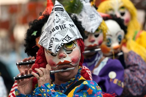 Basler Künstlerlarven, masks, Basler Fasnet parade, Basler Fasnacht, Basel, Switzerland, Europe