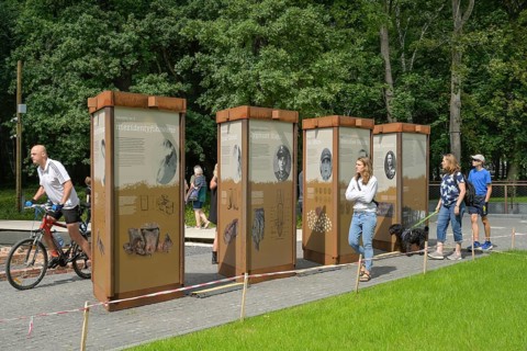 Display boards on the beginning of the war and the Polish defenders of the Westerplatte near