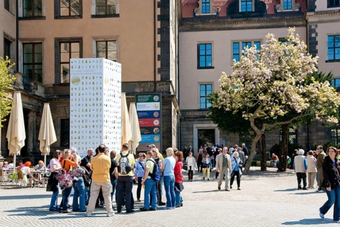 Residential Palace in spring. Large parts of the Residenzschloss in Dresden have already been
