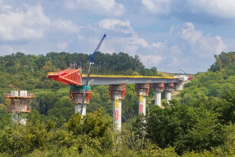 Bridge construction site, Pirna, Saxony, Germany, Europe