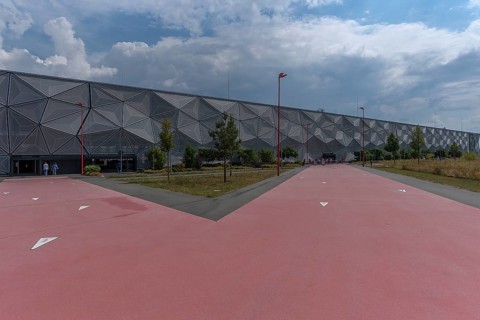 Walk of Fame, behind the modern parking garage of Adidas, Herzogenaurach, Middle Franconia,