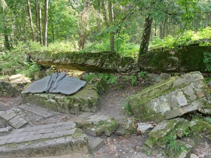 Memorial plaque for the Hitler assassin Claus Schenk Graf von Stauffenberg at the Wolf's Lair (also
