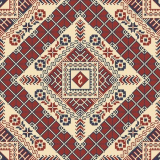 Embroidery Tatreez pattern, Palestinian fashion vector ornament