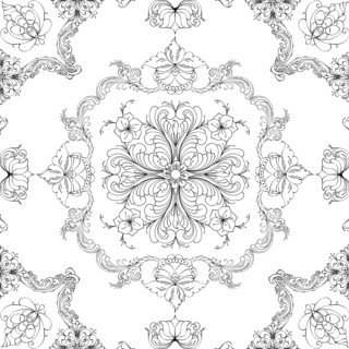 Hand drawn seamless floral pattern on a white background, vector textile template