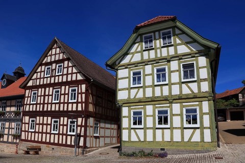 Germany's second smallest town, Ummerstadt in the district of Hildburghausen, market square with