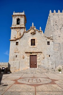 Church Església de l'Ermitana in the old town of Peñíscola, Castellón province, Costa del Azahar,