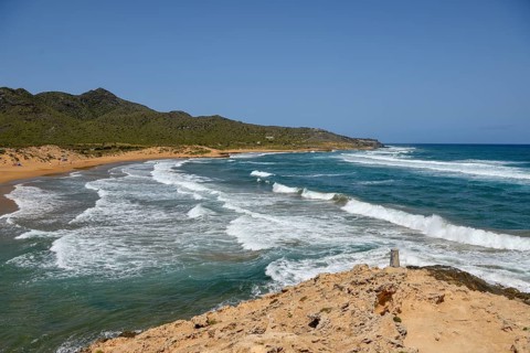Playa de Calblanque, beach in the regional park Monte de las Cenizas y (Peña) del Águila, near