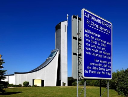 St. Christopher's motorway church, Himmelkron, Kulmbach district, Upper Franconia, Bavaria,