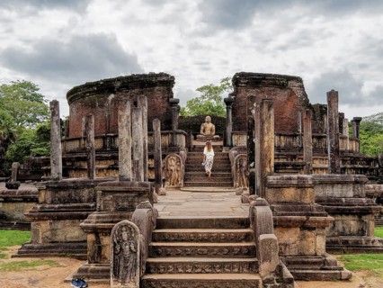 Round temple in Polonnaruwa, Sri Lanka, Asia