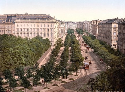 Der Opernring, Wien, Österreich, um 1890, Historic, digitally restored reproduction from a 19th
