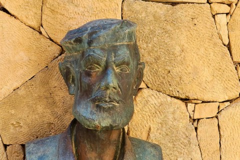 Bust, Bronze, Kostas Gimaboudakis, Stone Wall, Arkadi, Orthodox Monastery, National Monument,