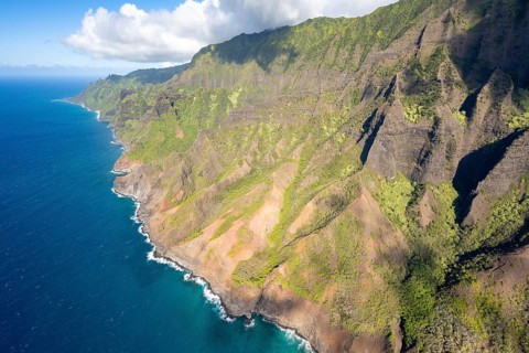 Aerial view Napali Coast, Kauai, Hawaii, USA, North America