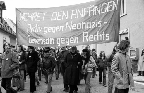 The party congress of the National Democratic Party of Germany (NPD) triggered protests against