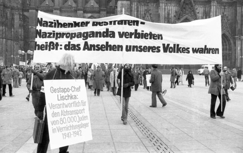Organisations of French Jews and German Nazi victims demonstrated for a condemnation of Gestapo and
