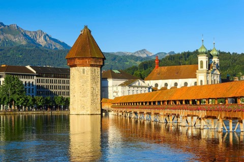 Chapel Bridge, City of Lucerne, Switzerland, Europe