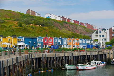 Hummerbuden or lobster shacks, Helgoland, Schleswig-Holstein, Germany, Europe