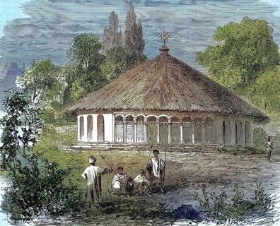 The Round Church in Shelikut in Abyssinia, 1869, today Ethiopia, Historic, digitally restored