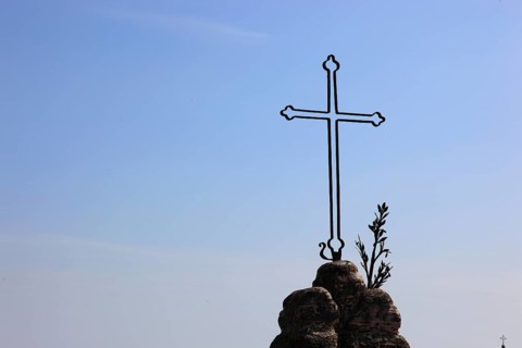 City of Palermo, Cross on the Chiesa San Giovanni degli Eremiti, UNESCO World Heritage Site,