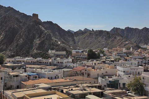 Skyline of Mutrah, Muscat, Oman, Asia