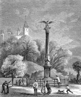 The New Polish Monument, on the shore of Lake Zurich, Zurich, 1869, Switzerland, Historic,