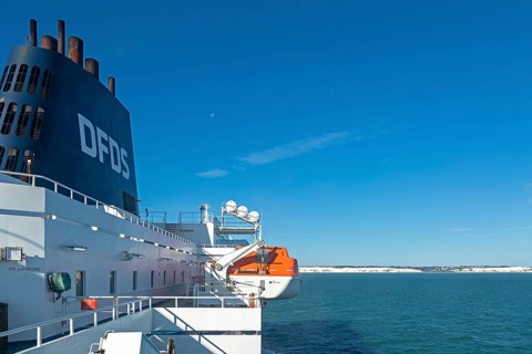 Ferry, Chalk Cliffs, Dover, England, Great Britain