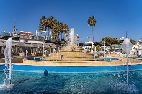 Fountain with seahorses in Agia Napa, Cyprus, Europe