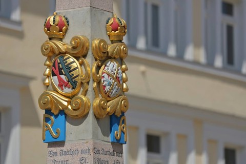 Electoral Saxon and Royal Polish-Lithuanian Coat of Arms on Historic Post Office Milepost,