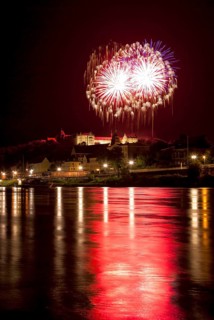 Pirna fireworks over the old town centre