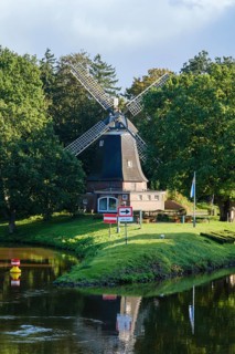 Höltingmühle on the River Hase, Meppen, Emsland, Lower Saxony, Germany, Europe