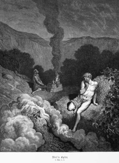 Bible, Abel's sacrifice, Genesis 4, Moses, Old Testament, mountain landscape, brothers Cain and