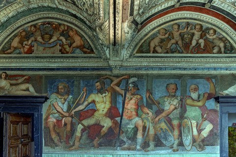 Wall frescoes in a room in the Villa del Principe, Palazzo di Andrea Doria, Piazza dei Principe,
