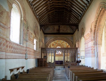 Medieval wall paintings, church of Saint Michael and All Angels, Copford, Essex, England, UK