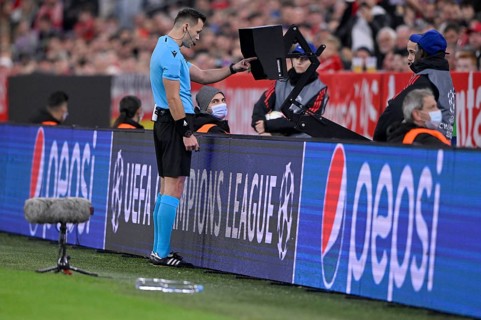 Referee Ivan Kruzliak in the Review Area VAR Video Assistant Video Evidence Video Video Assistant