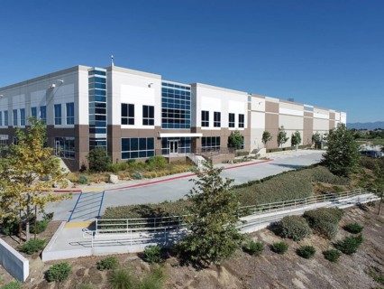 Aerial view of industrial commerce office buildings