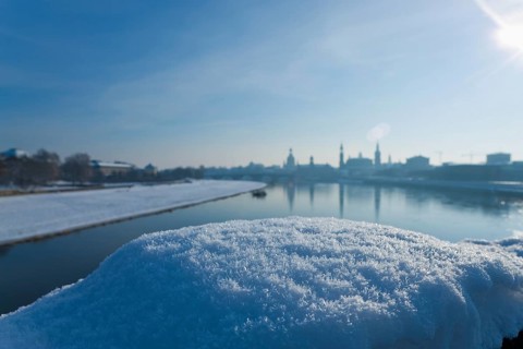 Dresden silhouette in winter