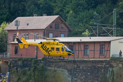 ADAC rescue helicopter in action