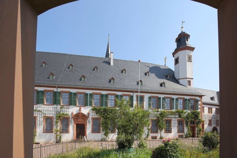 Convent building with frame from the well of the monastery complex, building, Seligenstadt, Main,