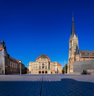 The Theatre Square in Chemnitz is located on the Street of Nations near the main railway station.