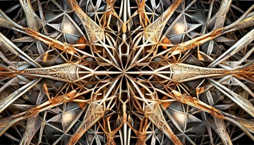 Art object, Artistic abstract 3D design art in metal look, AI generated, AI generated