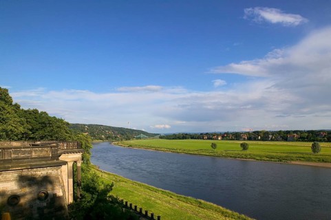 Elbe in Dresden at Albrechtsberg Castle